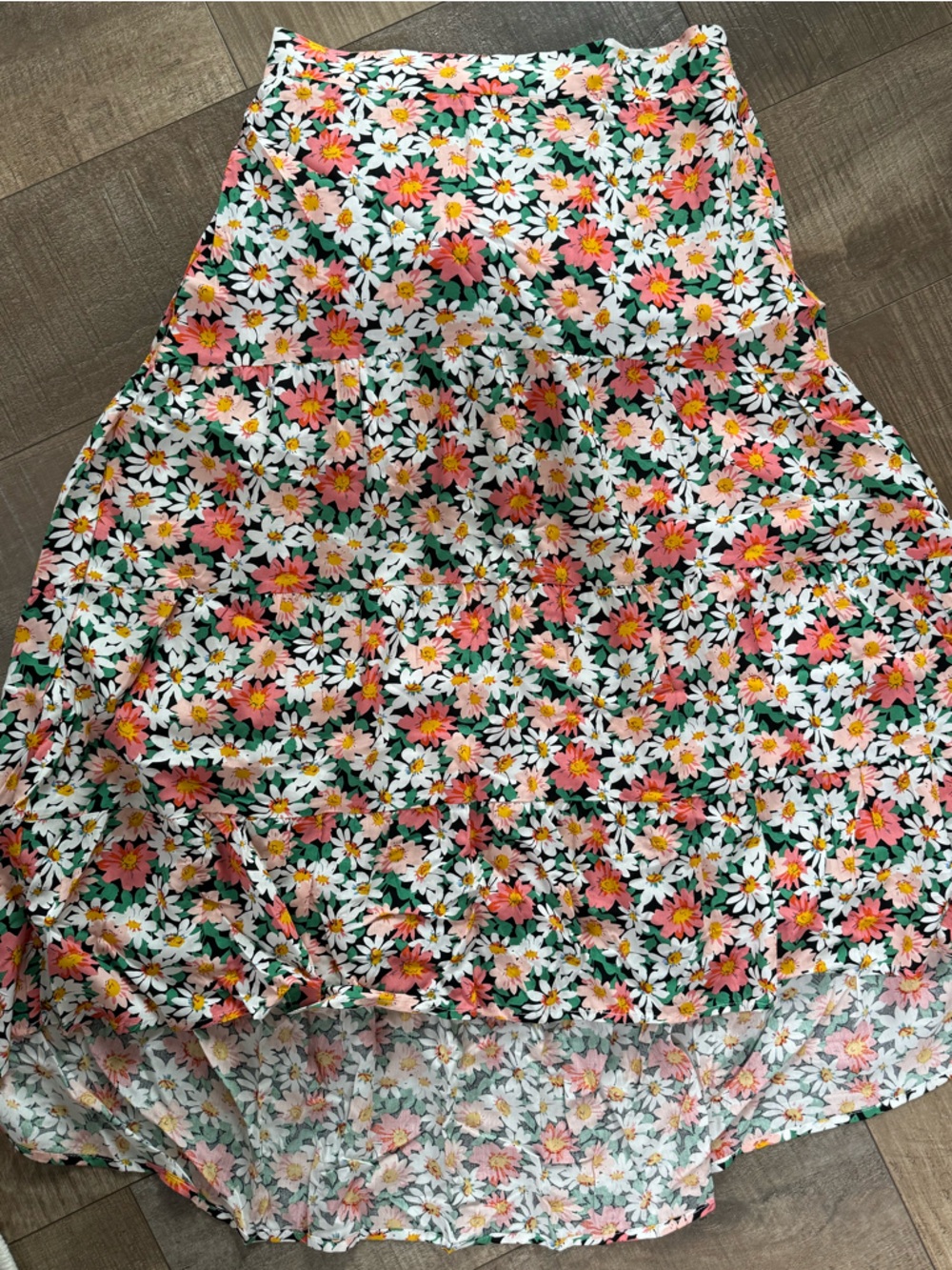 Floral Daisy Print Sundress in White, Pink & Green